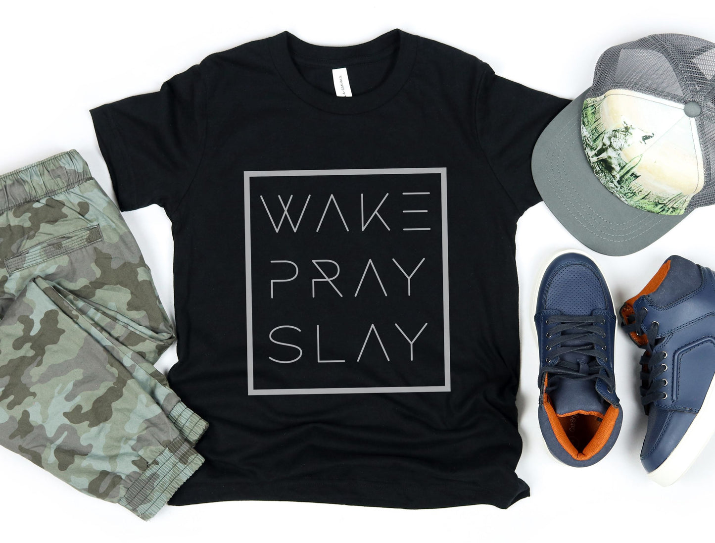 Wake, Pray, Slay Youth Tee - GritGraceClothingCo