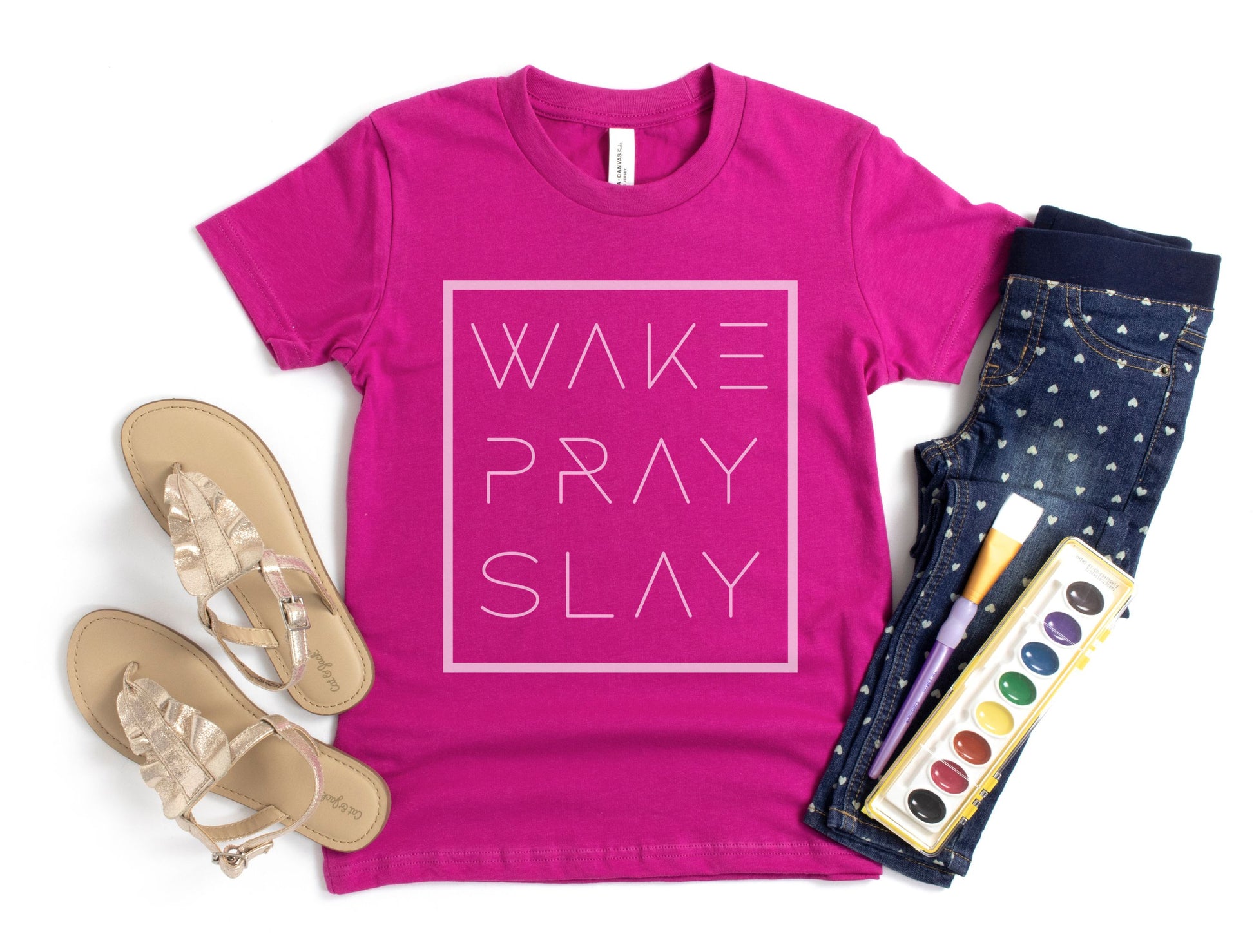 Wake, Pray, Slay Youth Tee - GritGraceClothingCo