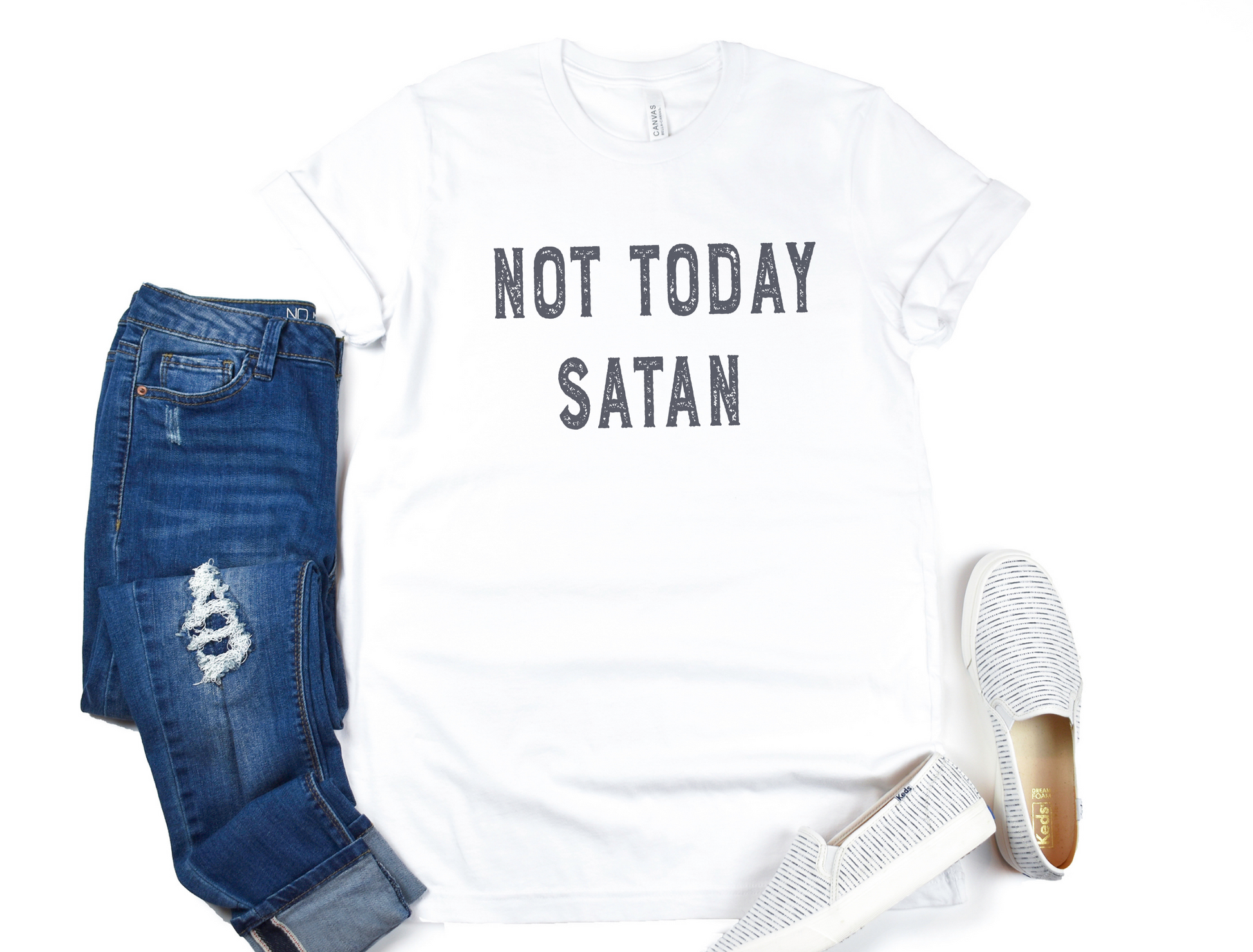 Not Today Satan Tee - GritGraceClothingCo