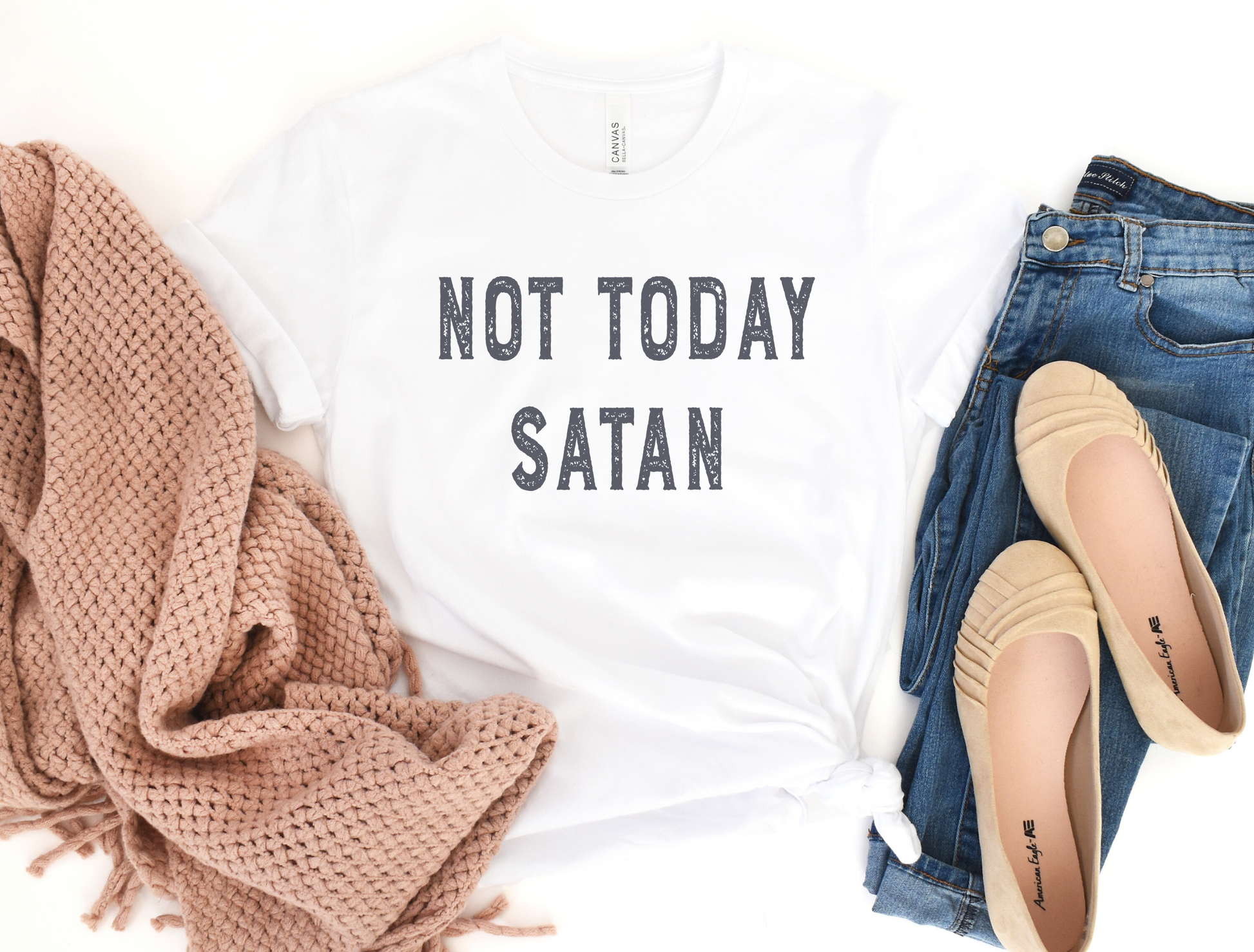 Not Today Satan Tee - GritGraceClothingCo