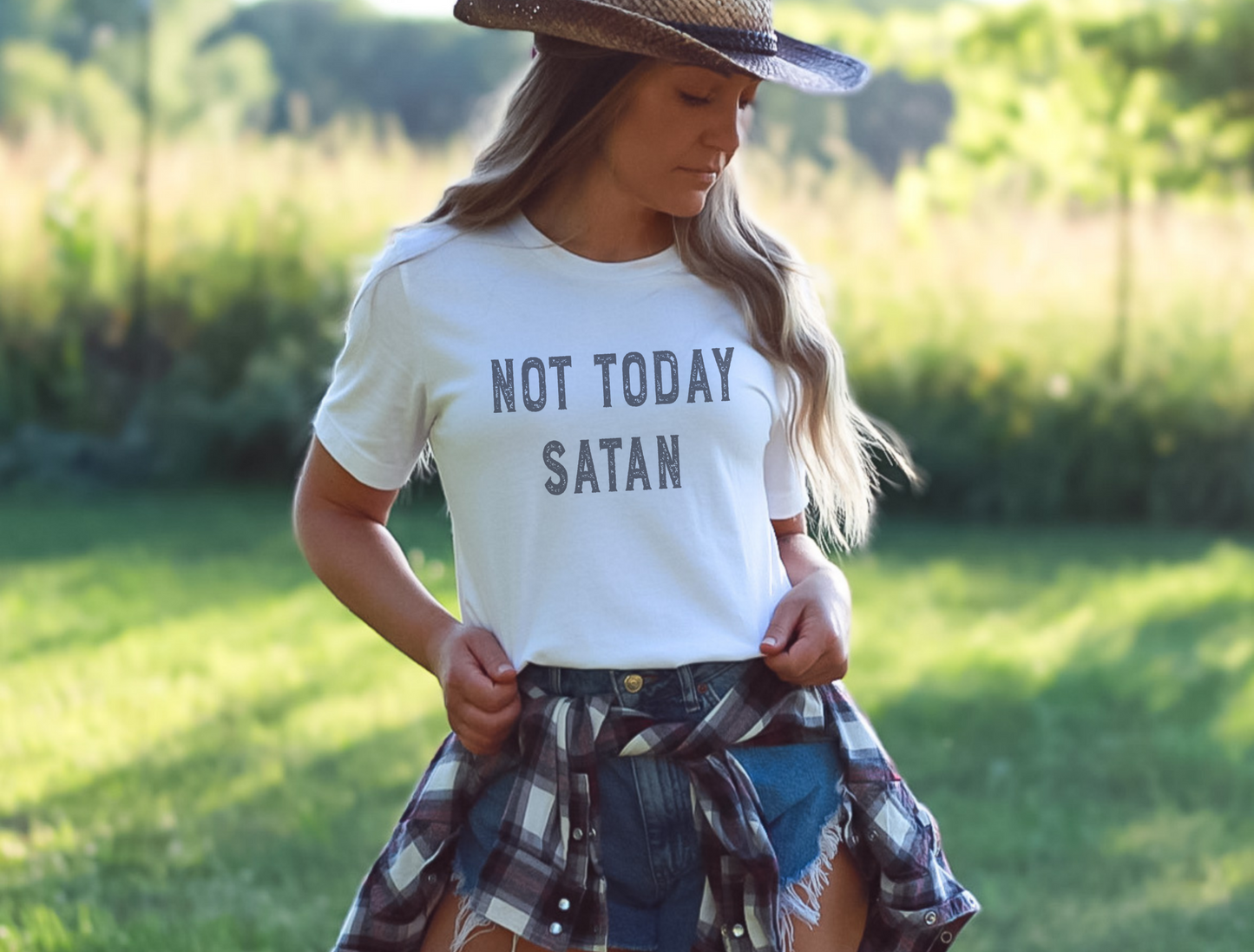 Not Today Satan Tee - GritGraceClothingCo