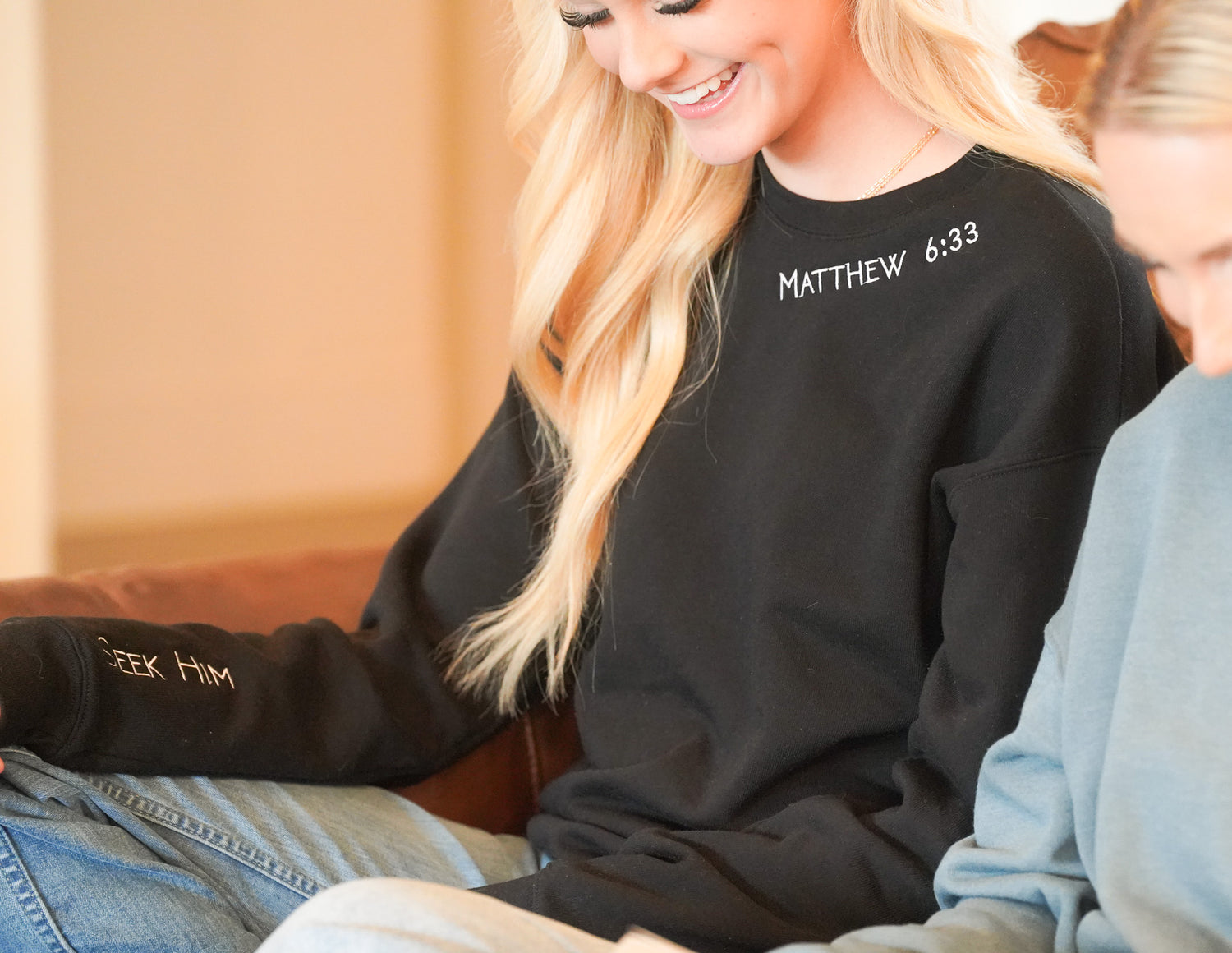 BLACK CREWNECK CHRISTIAN SWEATSHIRT